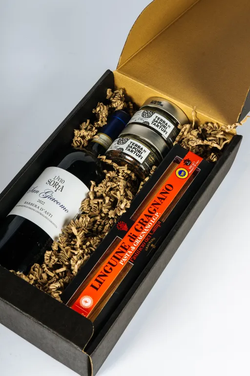 Cadeaubox pasta-truffel en wijn 