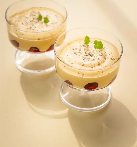 Krieken met truffelsabayon